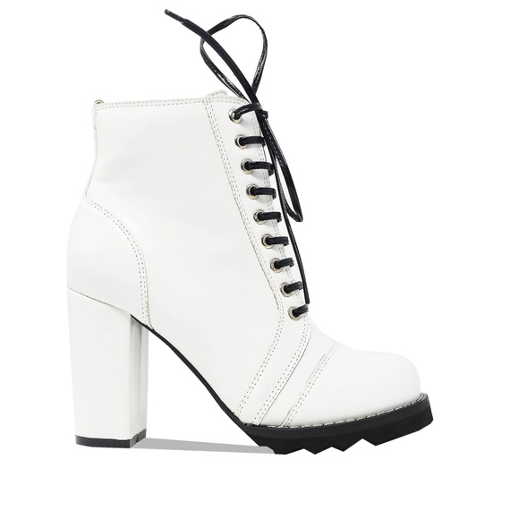 white chunky boots